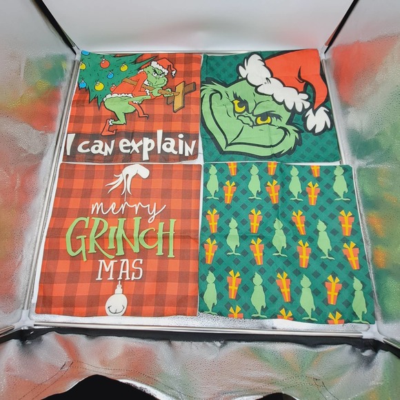 Grinch 4 Zippered Pillow Covers Couch Bed Christmas Holiday - Picture 1 of 12